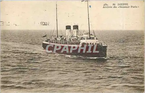 Ansichtskarte AK Dieppe arrivee du steamer Paris Bateau