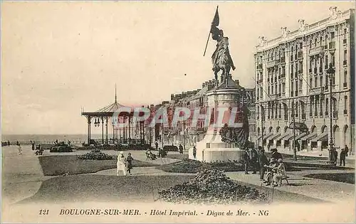 Cartes postales Boulogne sur Mer - Hotel Imperial - digue de mer