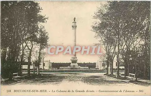 Cartes postales Boulogne sur Mer - la colonne de la Grande Armee - commencement de l'Avenue