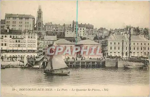 Ansichtskarte AK Boulogne sur Mer Le port - le quartier St-Pierre Bateaux