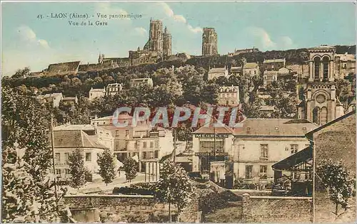 Cartes postales Laon vue panoramique vue de la gare