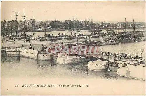 Cartes postales Boulognr sur Mer - le pont Marguet Bateaux
