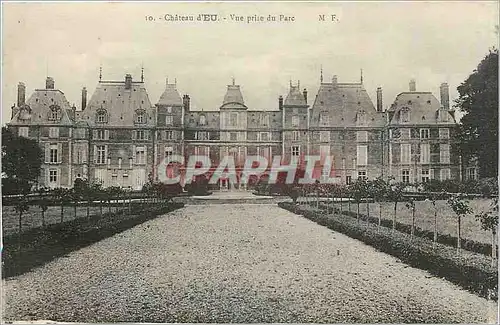 Cartes postales Ch�teau d'Eu - Vue prise du parc