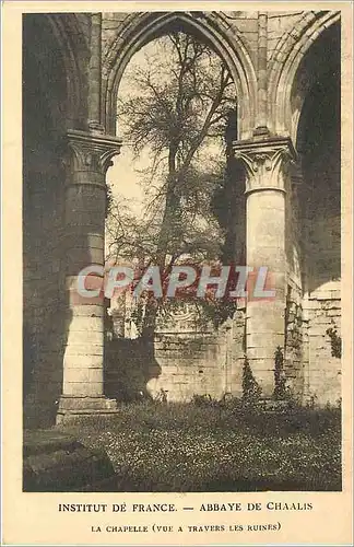 Cartes postales Institut de France - Abbaye de Chaalis la chapelle vue a travers les ruines