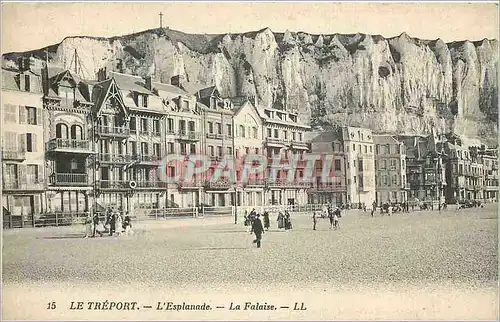 Cartes postales Le Treport l'esplanade - la falaise