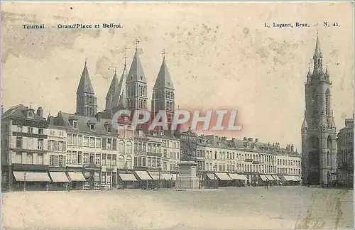 Cartes postales Tournai - Grand'Place et Beffroi