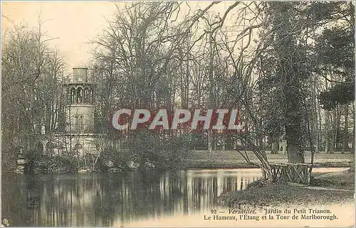 Ansichtskarte AK Versailles - jardin du Petit Trianon Le hameau l'etang et la Tour de Marlborough