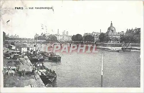 Cartes postales Paris vue panoramique Bateaux