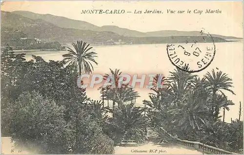 Cartes postales Monte-Carlo - Les Jardins vue sur le Cap Martin