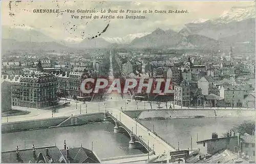 Ansichtskarte AK Grenoble Vue generalele Pont de France et le Cours St-Andre vue prise du jardin des Dauphins