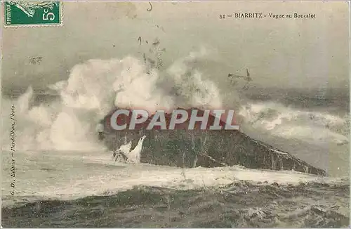 Ansichtskarte AK Biarritz Vague au Boucalot