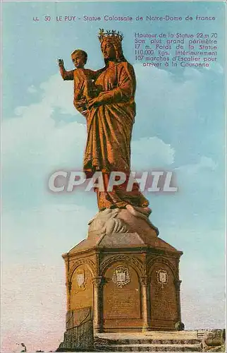 Cartes postales Le Puy statue colossale de Notre-Dame de France