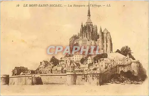 Cartes postales Mont Saint-Michel les remparts et l'abbaye