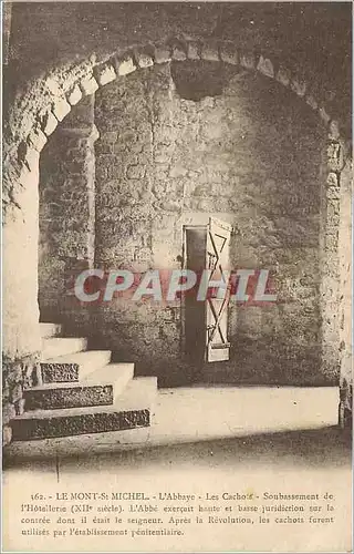 Cartes postales le Mont St-Michel l'abbaye les cachots Soubassement de l'hotellerie