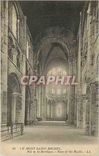 Cartes postales le Mont St-Michel nef de la basilique