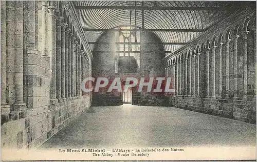Cartes postales le Mont St-Michel l'abbaye le refectoire des moines