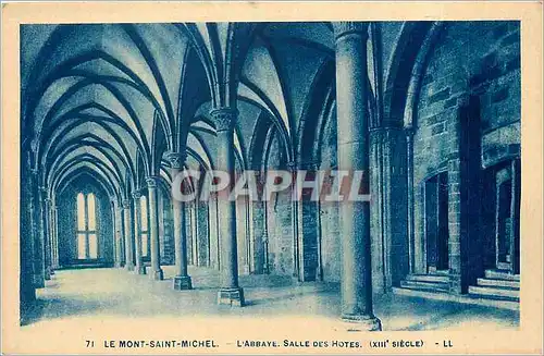 Cartes postales le Mont St-Michel l'abbaye salle des hotes