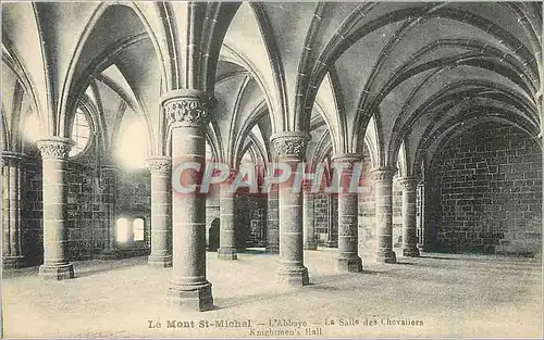 Cartes postales le Mont St-Michel l'abbaye la salle des chevaliers