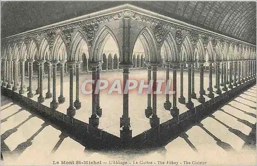 Cartes postales le Mont St-Michel l'abbaye le cloitre