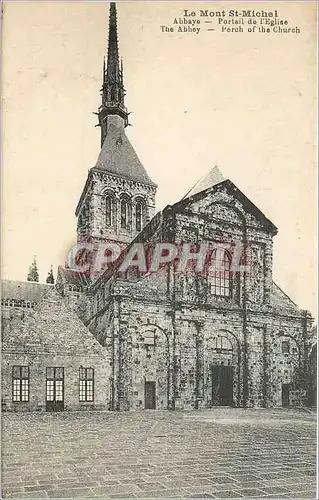 Cartes postales le Mont St-Michel abbaye portail de l'eglise