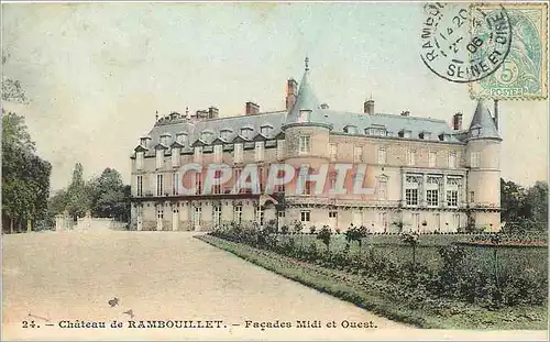 Cartes postales Ch�teau de Rambouillet fa�ades Midi et Ouest
