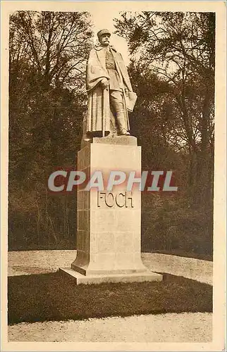 Ansichtskarte AK Foret de Compiegne Clairiere de l'armistice Statue du Marechal Foch