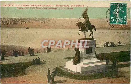 Cartes postales Boulogne-sur-Mer boulevard Ste-Beuve statut du general San Martin
