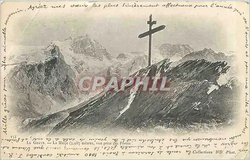 Cartes postales La Grave la meije vue prise des Portes