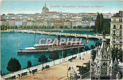 Cartes postales moderne Geneve vue generale le Bateau La Suisse