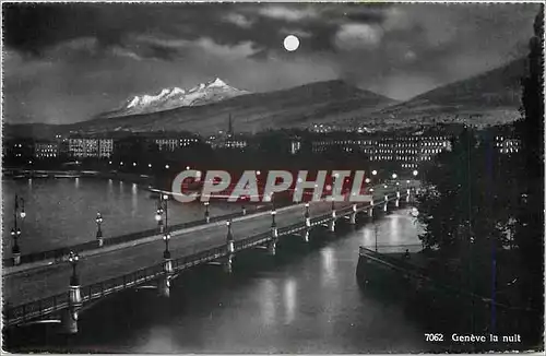 Cartes postales moderne Geneve la nuit