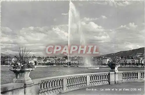 Cartes postales moderne Geneve la rade et le jet d'eau
