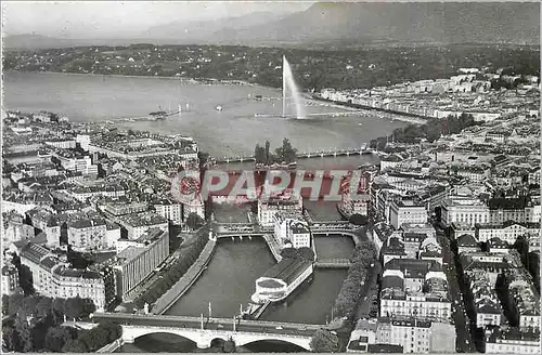 Moderne Karte Geneve les ports sur le Rhone et la rade