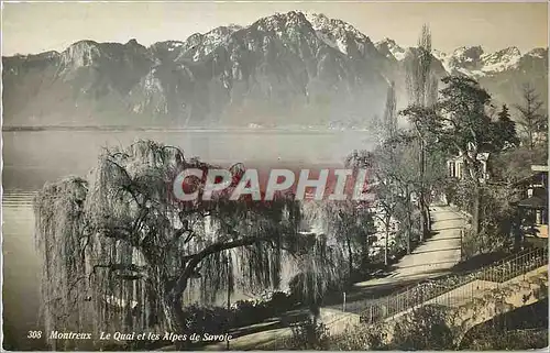 Cartes postales Montreux le quai et les Alpes de Savoie
