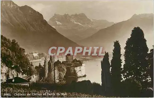Cartes postales Chateau de Chillon et dents du midi