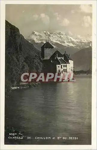 Cartes postales Chateau de Chillon et dents du midi