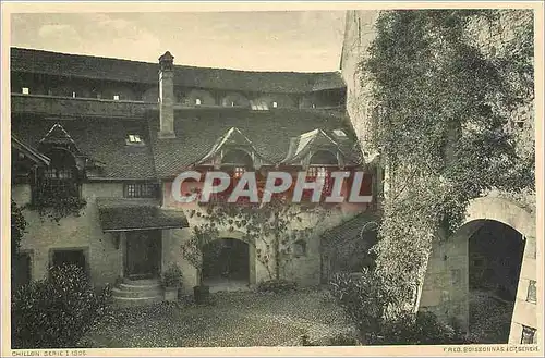 Cartes postales Chillon premiere cour reconstrucion de 1586