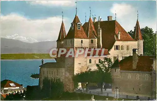 Cartes postales Nyon chateau et Mont Blanc