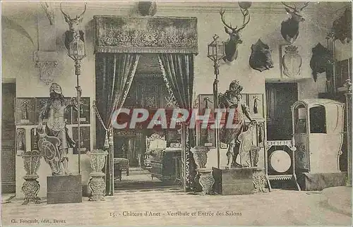 Cartes postales Chateau d'Anet vestibule et entree des Salons