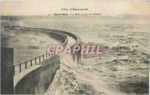 Ansichtskarte AK Cote d'Emeraude Saint Malo le Mole un jour de tempete