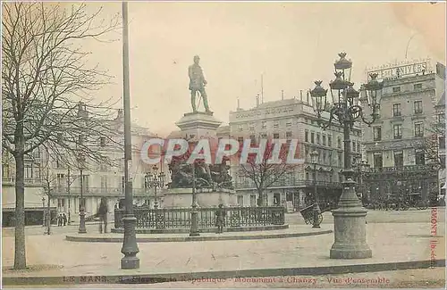 Cartes postales Le Mans place de la republique monument a Chanzy vue d'ensemble