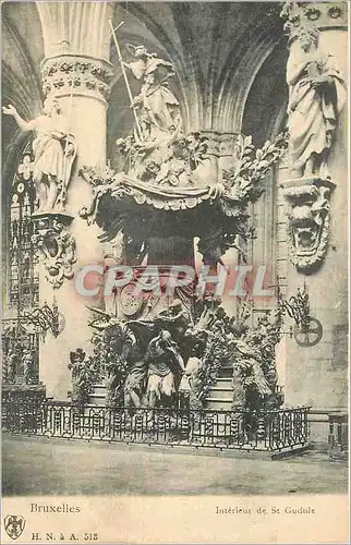 Cartes postales Bruxelles interieur de St Gudule