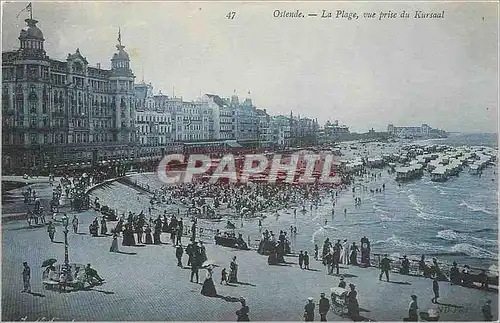 Cartes postales Ostende la plage vue prise du Kursaal