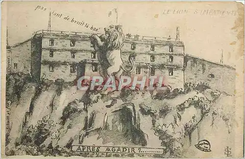 Cartes postales Belfort Le lion s'impatiente Agadir Maroc