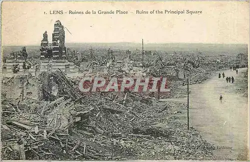 Cartes postales Lens Ruines de la Grande Place