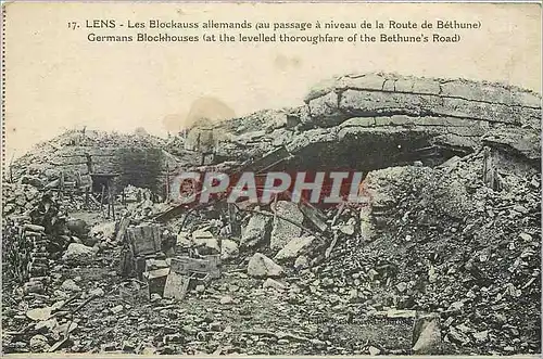 Cartes postales Lens les Blockauss allemands au passage a niveau de la route de Bethune