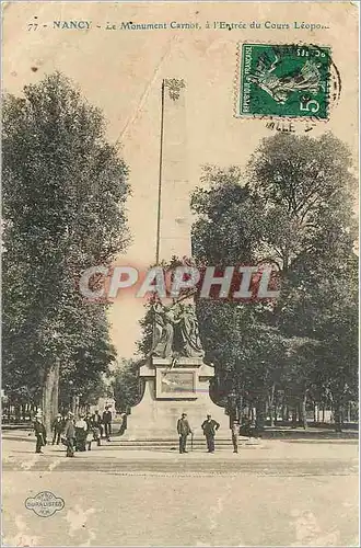 Cartes postales Nancy le monument Carnot a l'entree du cours Leopold