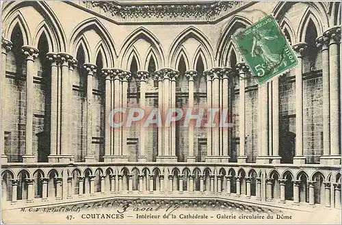 Cartes postales Coutances interieur de la Cathedrale galerie circulaire du Dome