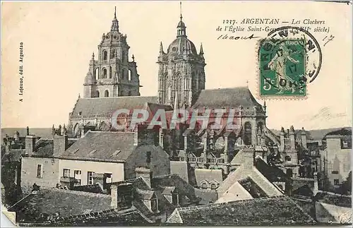 Cartes postales Argentan les Clochers de l'Eglise Saint XVII siecle