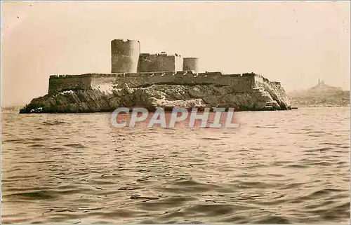 Moderne Karte Marseille B du Rhone le chateau d'If et Notre Dame de la Garde