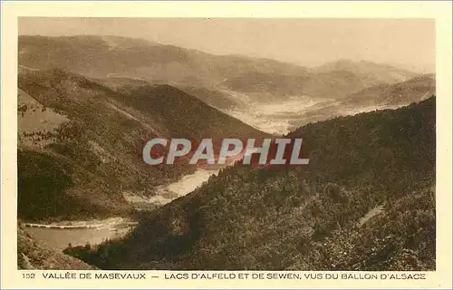 Cartes postales Valle de Masevaux lacs d'Alfeld et de Sewen vus du ballon d'Alsace